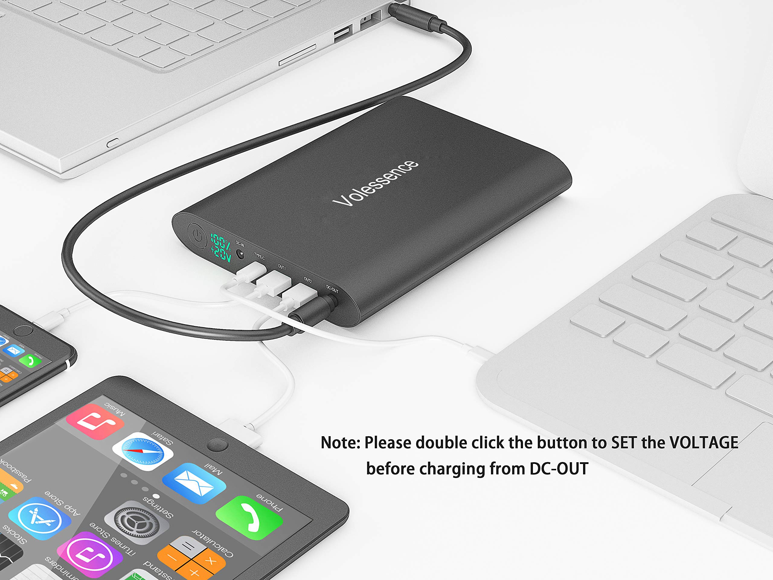 Volessence ポータブル電源 50000mAh大容量 急速充電 20V Amazon.com: Volessence 50000mAh Power Bank for Laptop, High